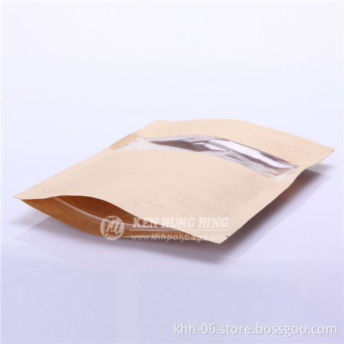 Hot Selling High Quality Stand up Zipper Kraft Paper Bags with Window for Tea